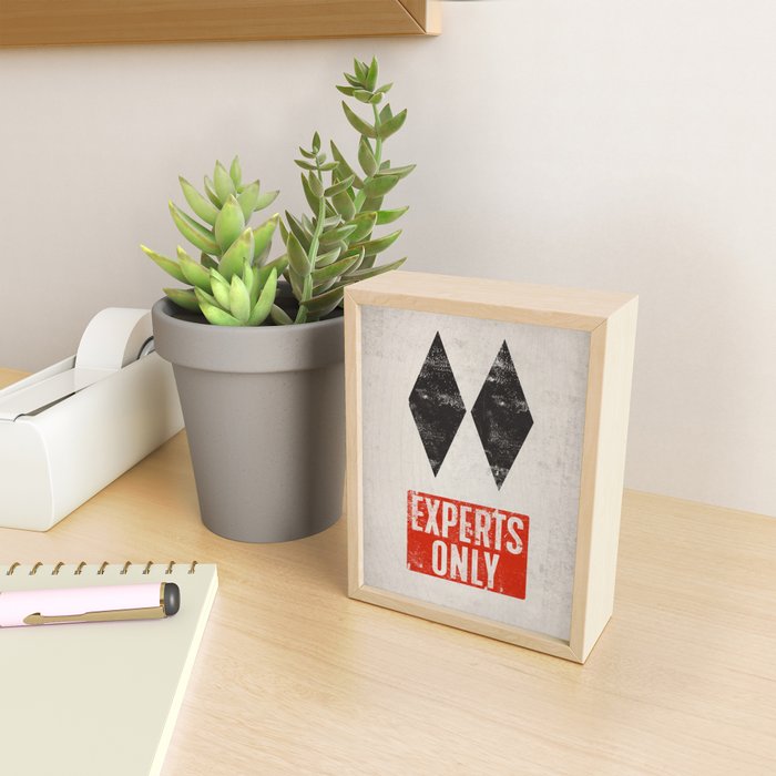 Experts Only Ski Double Black Diamond Mini Art Print Gallery Image 2