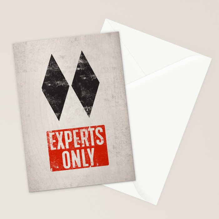 Experts Only Ski Double Black Diamond Stationery Card Gallery Image 2
