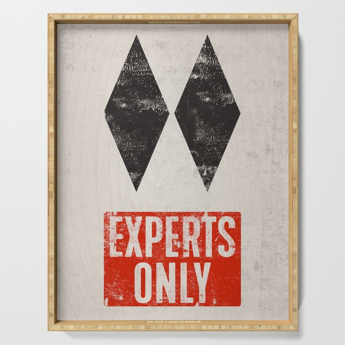 Experts Only Ski Double Black Diamond Serving Tray Gallery Image 1