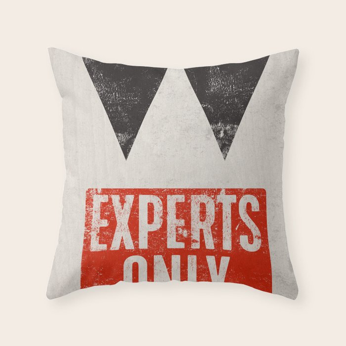 Experts Only Ski Double Black Diamond Throw Pillow Gallery Image 1