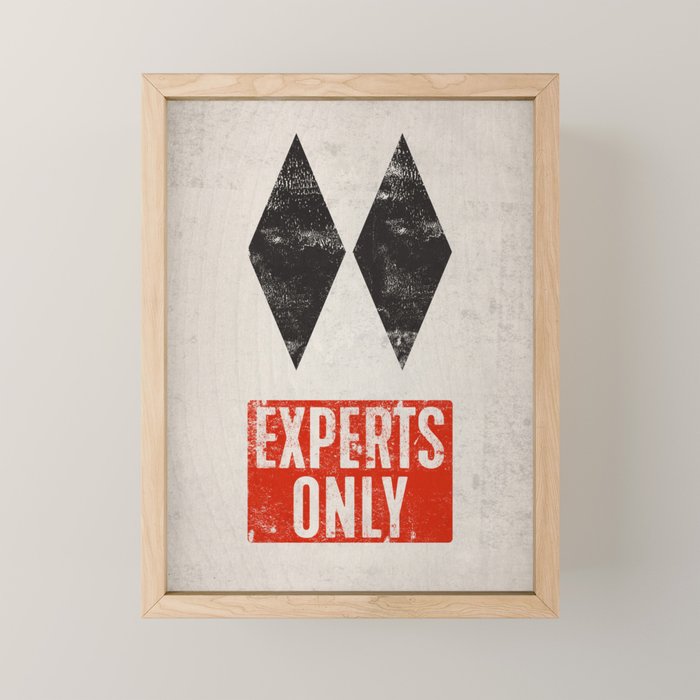 Experts Only Ski Double Black Diamond Mini Art Print Gallery Image 1
