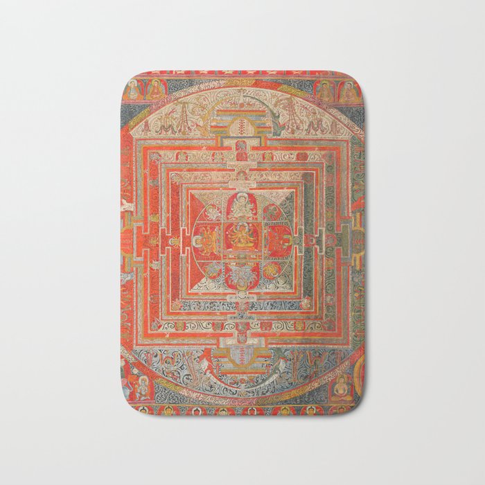 Tibetan Buddhist Mandala Manjuvajra 43 Deities Bath Mat