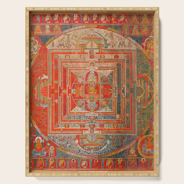 Tibetan Buddhist Mandala Manjuvajra 43 Deities Serving Tray Gallery Image 1