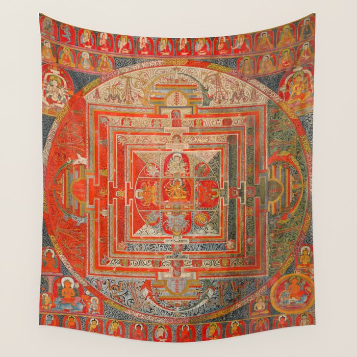 Tibetan Buddhist Mandala Manjuvajra 43 Deities Wall Tapestry Gallery Image 4