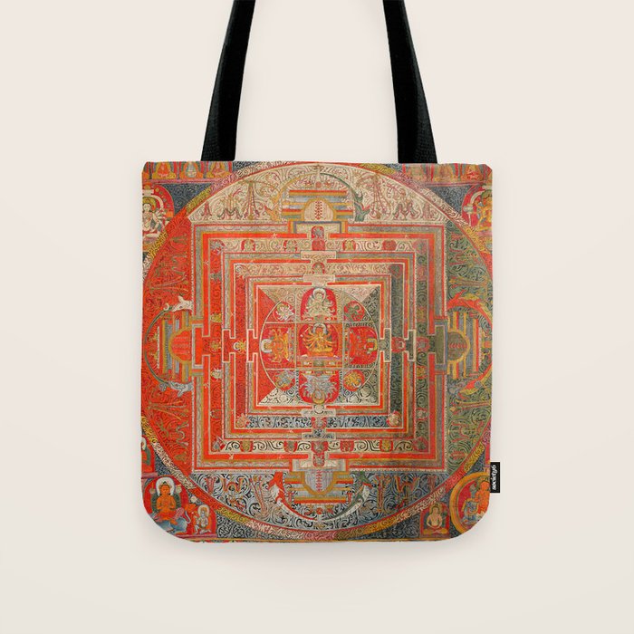 Tibetan Buddhist Mandala Manjuvajra 43 Deities Tote Bag Gallery Image 1