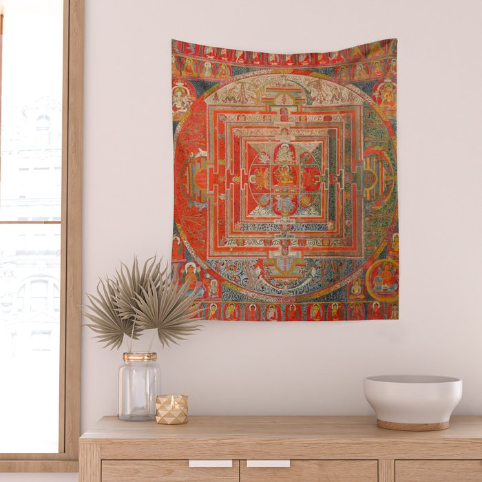 Tibetan Buddhist Mandala Manjuvajra 43 Deities Wall Tapestry Gallery Image 2