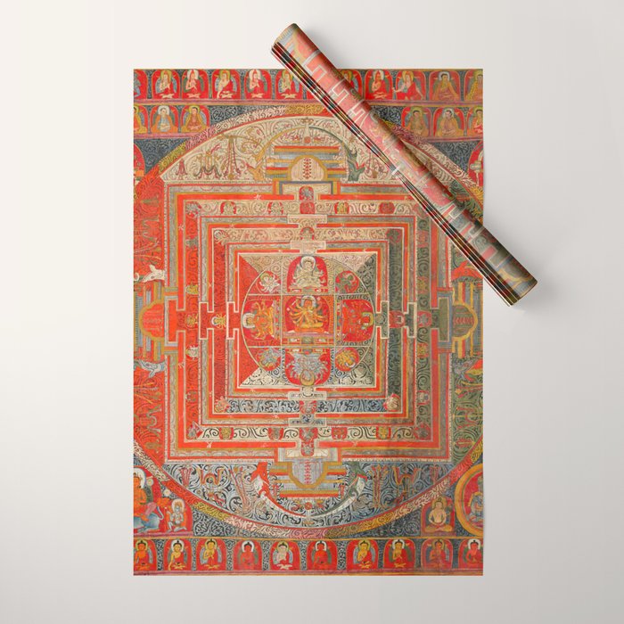 Tibetan Buddhist Mandala Manjuvajra 43 Deities Wrapping Paper Gallery Image 1
