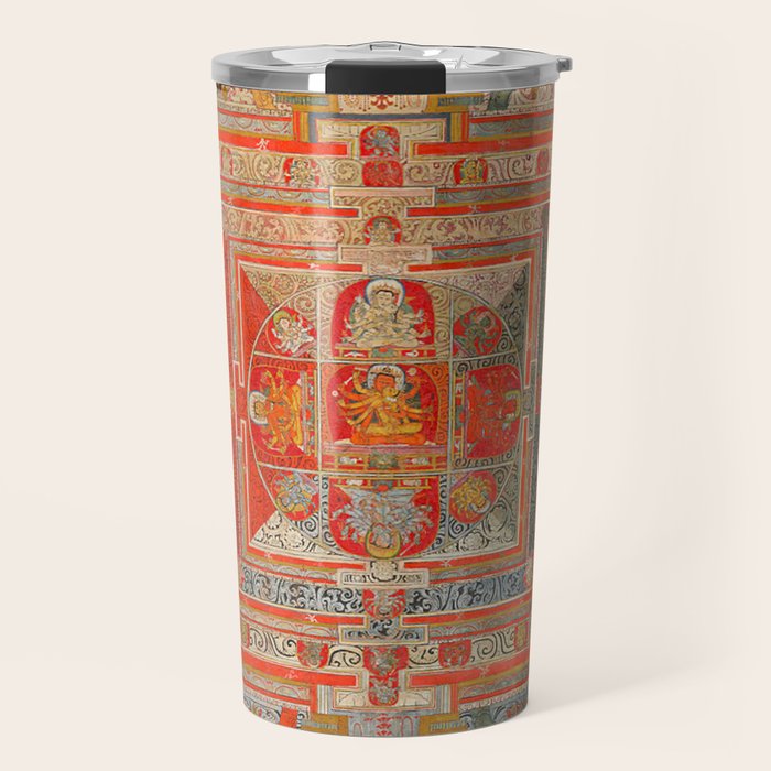 Tibetan Buddhist Mandala Manjuvajra 43 Deities Travel Mug Gallery Image 1