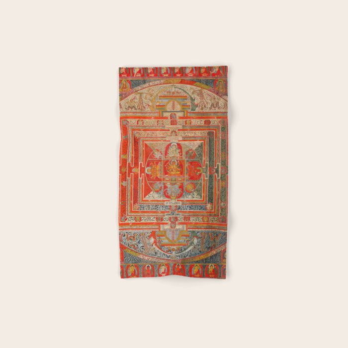 Tibetan Buddhist Mandala Manjuvajra 43 Deities Bath Towel Gallery Image 1