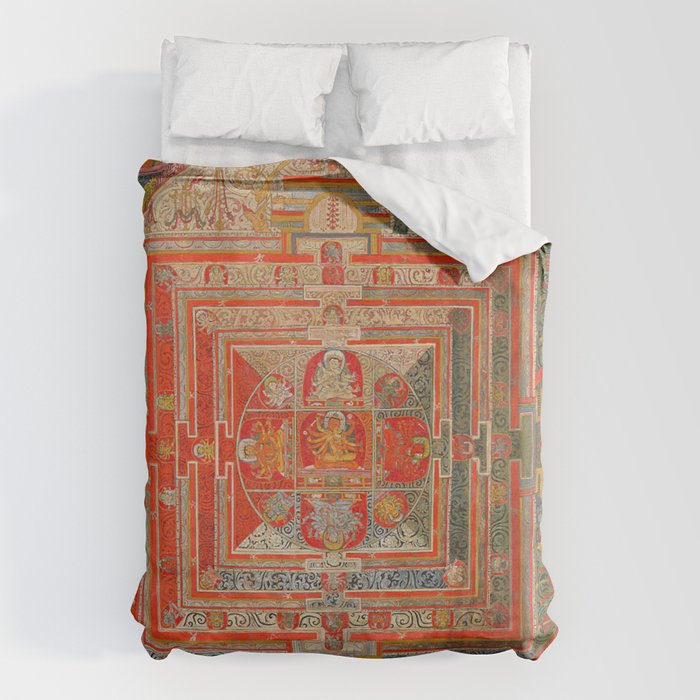 Tibetan Buddhist Mandala Manjuvajra 43 Deities Duvet Cover Gallery Image 1