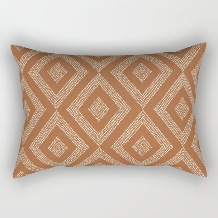 Hand-drawn Rhombus Pattern #2 Rectangular Pillow Gallery Image 1