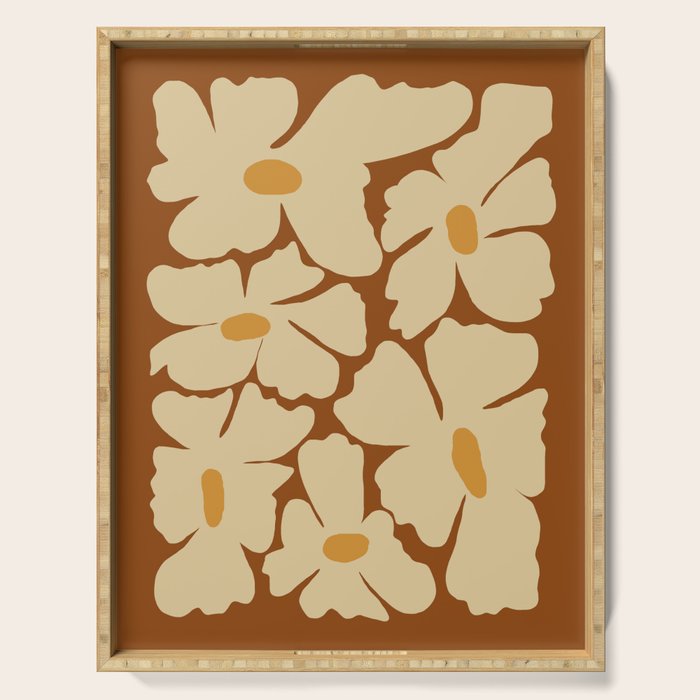 Retro fun floral  Serving Tray Gallery Image 1