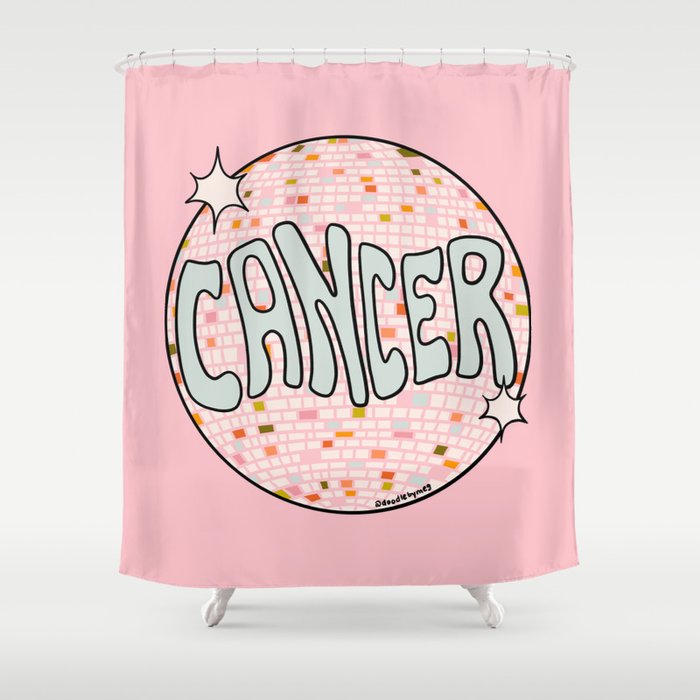 Cancer Disco Ball Shower Curtain Gallery Image 1