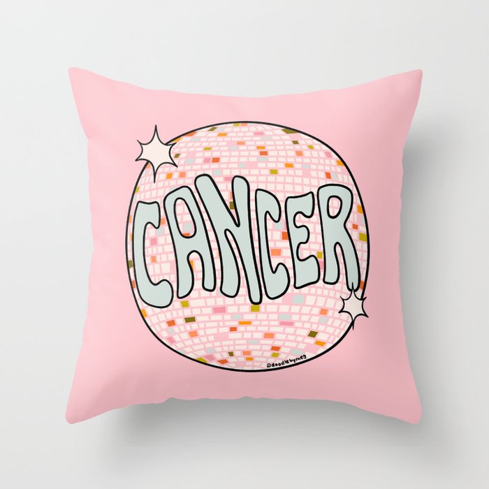 Cancer Disco Ball Throw Pillow Gallery Image 1