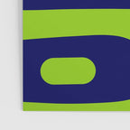 Mid Century Modern Piquet Abstract Pattern in Lime Green and Bright Navy Blue Poster Gallery Image 3