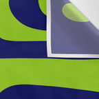 Mid Century Modern Piquet Abstract Pattern in Lime Green and Bright Navy Blue Wall Tapestry Gallery Image 3