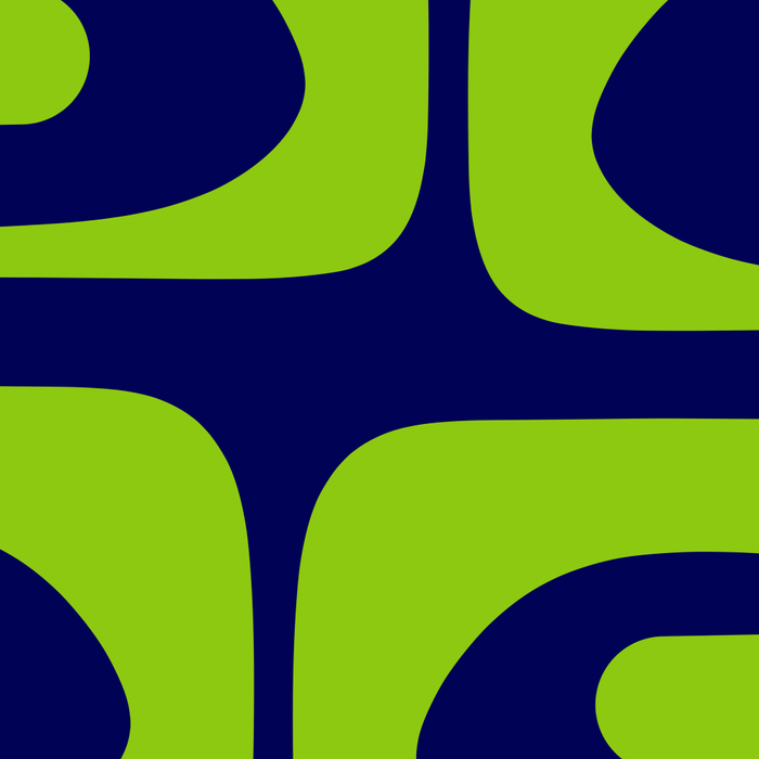 Mid Century Modern Piquet Abstract Pattern in Lime Green and Bright Navy Blue Coffee Mug Gallery Image 2