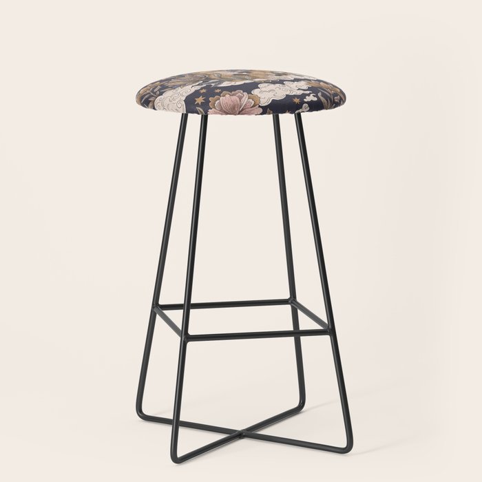 Fox Cubs in Moonlit Garden Stool Gallery Image 1
