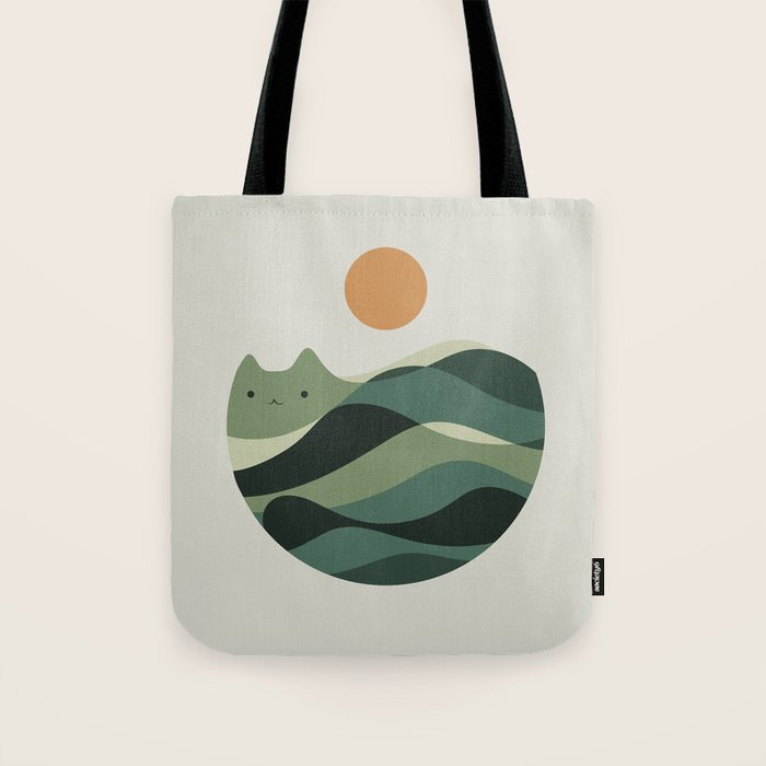 Cat Landscape 123 Tote Bag Gallery Image 1