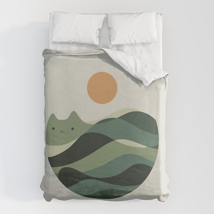 Cat Landscape 123 Duvet Cover Gallery Image 1