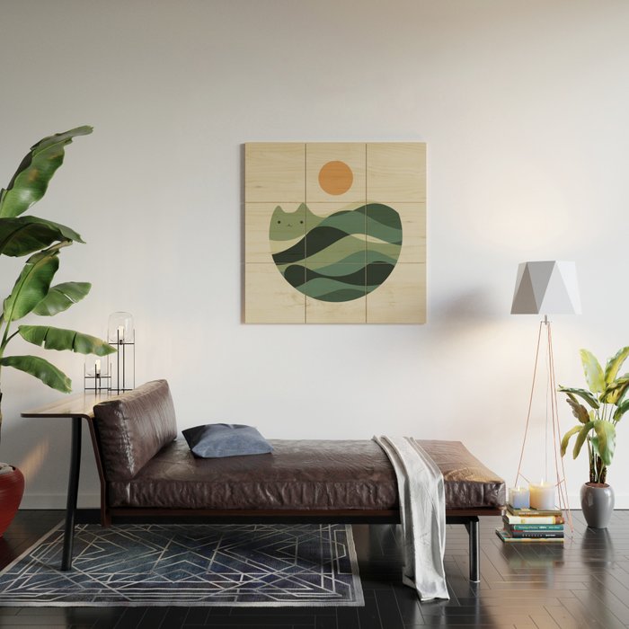 Cat Landscape 123 Wood Wall Art Gallery Image 2