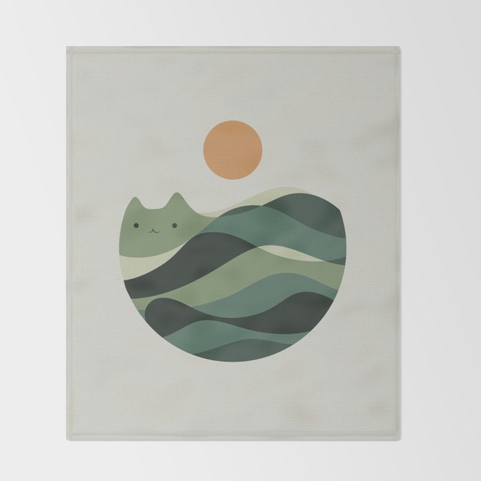 Cat Landscape 123 Throw Blanket Gallery Image 2