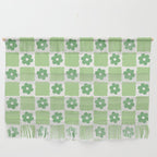 Flower Check in Forest Green Pattern Wall Hanging Gallery Image 1
