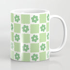 Flower Check in Forest Green Pattern Coffee Mug Gallery Image 1