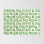 Flower Check in Forest Green Pattern Rug Gallery Image 2