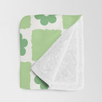 Flower Check in Forest Green Pattern Throw Blanket Gallery Image 3
