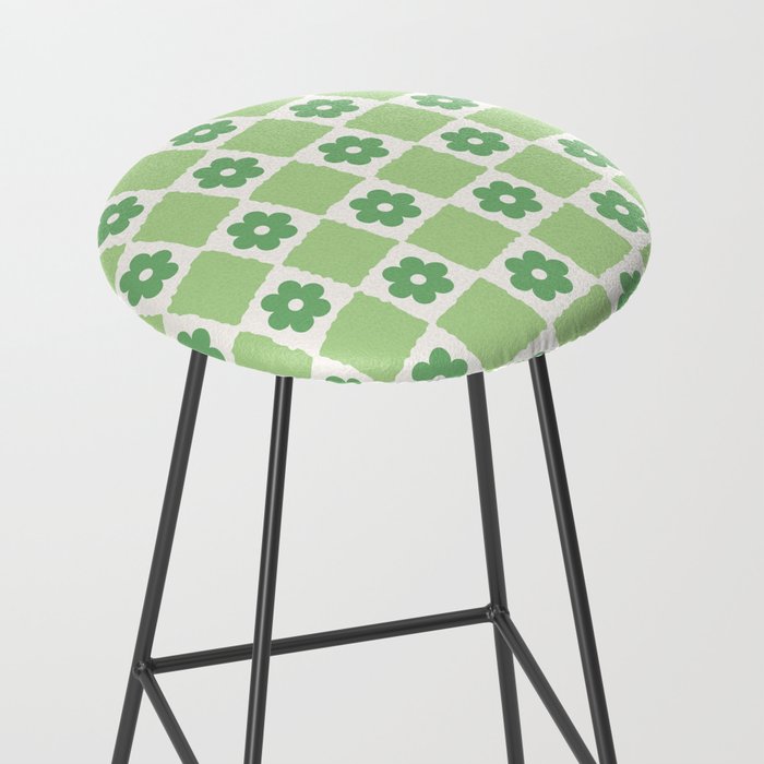 Flower Check in Forest Green Pattern Stool Gallery Image 2