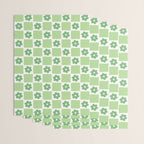 Flower Check in Forest Green Pattern Wrapping Paper Gallery Image 3