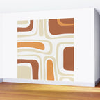 Palm Springs Mid-Century Minimalist Abstract Brown Ochre Beige White Wall Mural Gallery Image 2