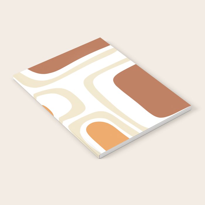 Palm Springs Mid-Century Minimalist Abstract Brown Ochre Beige White Notebook Gallery Image 2