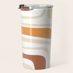 Palm Springs Mid-Century Minimalist Abstract Brown Ochre Beige White Travel Mug Gallery Image 3