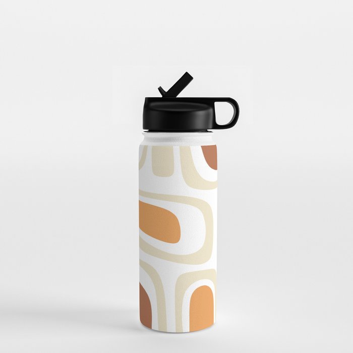 Palm Springs Mid-Century Minimalist Abstract Brown Ochre Beige White Water Bottle Gallery Image 1