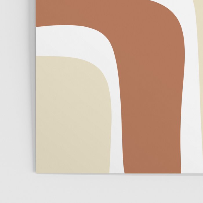 Palm Springs Mid-Century Minimalist Abstract Brown Ochre Beige White Poster Gallery Image 3