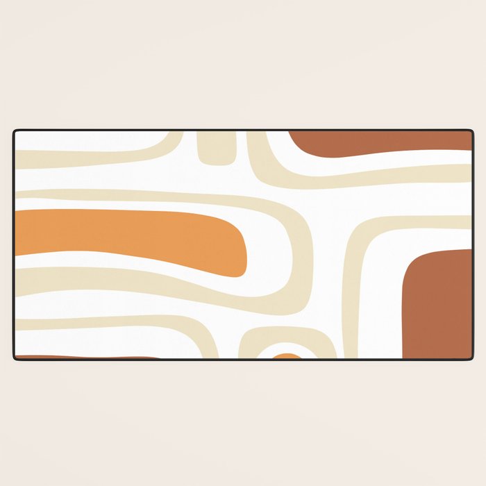 Palm Springs Mid-Century Minimalist Abstract Brown Ochre Beige White Desk Mat Gallery Image 3