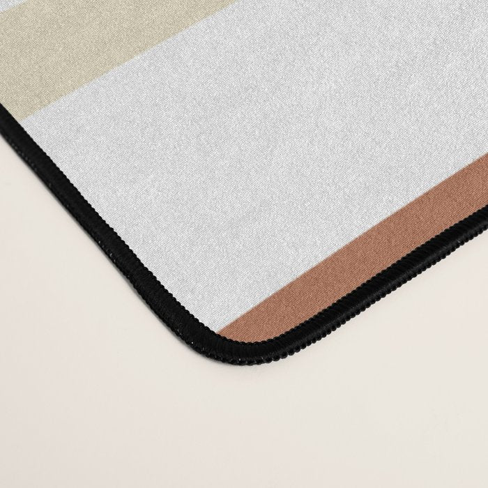 Palm Springs Mid-Century Minimalist Abstract Brown Ochre Beige White Desk Mat Gallery Image 4