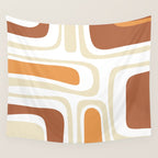 Palm Springs Mid-Century Minimalist Abstract Brown Ochre Beige White Wall Tapestry Gallery Image 4