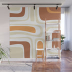 Palm Springs Mid-Century Minimalist Abstract Brown Ochre Beige White Wall Mural Gallery Image 1