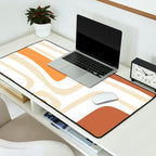 Palm Springs Mid-Century Minimalist Abstract Brown Ochre Beige White Desk Mat Gallery Image 2