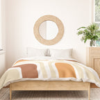 Palm Springs Mid-Century Minimalist Abstract Brown Ochre Beige White Duvet Cover Gallery Image 3