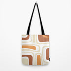 Palm Springs Mid-Century Minimalist Abstract Brown Ochre Beige White Tote Bag Gallery Image 2