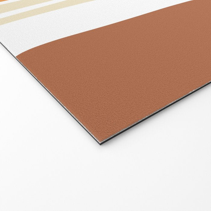 Palm Springs Mid-Century Minimalist Abstract Brown Ochre Beige White Welcome Mat Gallery Image 2