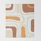 Palm Springs Mid-Century Minimalist Abstract Brown Ochre Beige White Throw Blanket Gallery Image 2