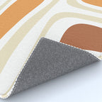 Palm Springs Mid-Century Minimalist Abstract Brown Ochre Beige White Rug Gallery Image 4