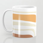 Palm Springs Mid-Century Minimalist Abstract Brown Ochre Beige White Coffee Mug Gallery Image 3