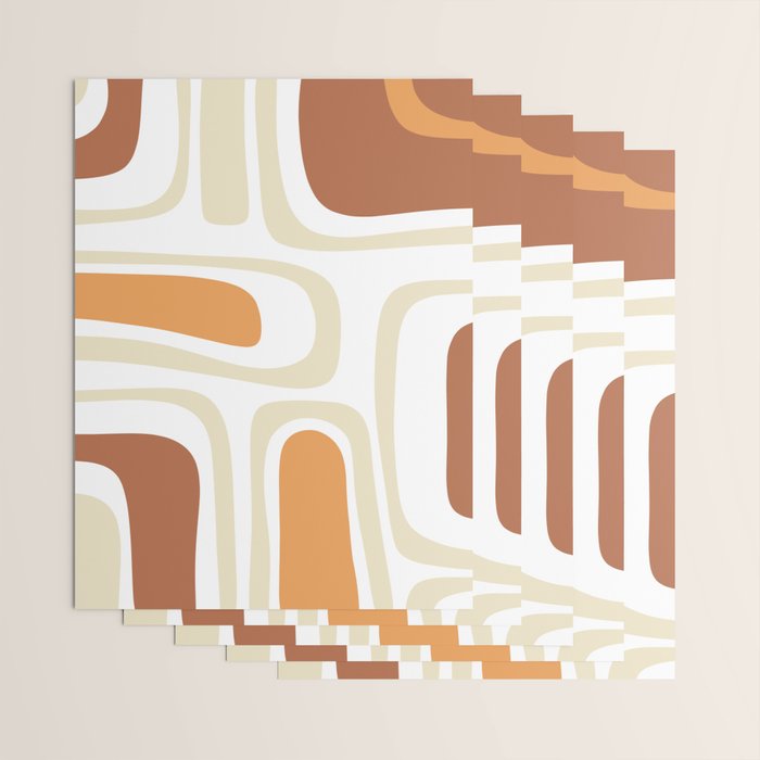 Palm Springs Mid-Century Minimalist Abstract Brown Ochre Beige White Wrapping Paper Gallery Image 3