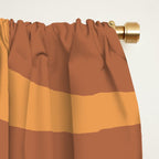 Palm Springs Mid-Century Minimalist Abstract Brown Ochre Beige White Window Curtain Gallery Image 2